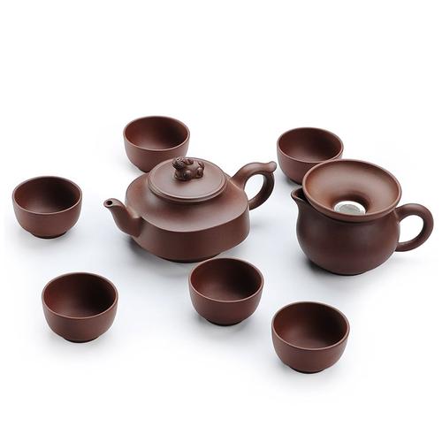 hz 宏中 宜兴紫砂茶具套装 功夫茶具9件 茶壶茶漏茶海茶杯公道杯hzs