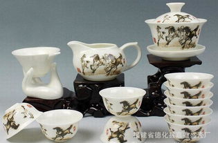 厂家直销陶瓷功夫茶具礼品套装 实木茶盘搭配，特价批发促销正当时