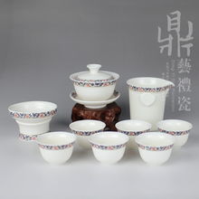 厂家直销9头精品功夫茶具「禅之莲」整套玉瓷茶具｜匠心雅致，品茗观心